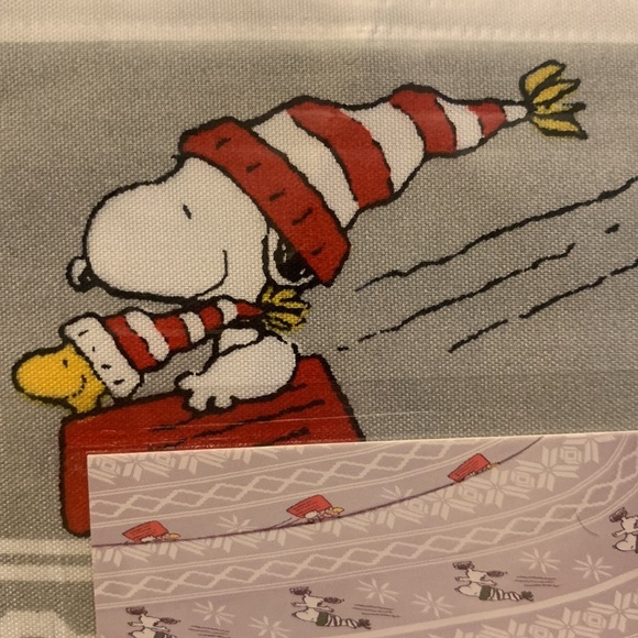 Berkshire Peanuts Snoopy Woodstock Christmas Fair Isle King Bedsheet Set NEW - Picture 2 of 5